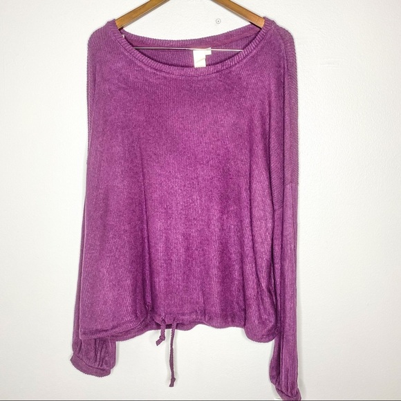 ady p Sweaters - Ady P Ribbed Drawtring Hem Sweater